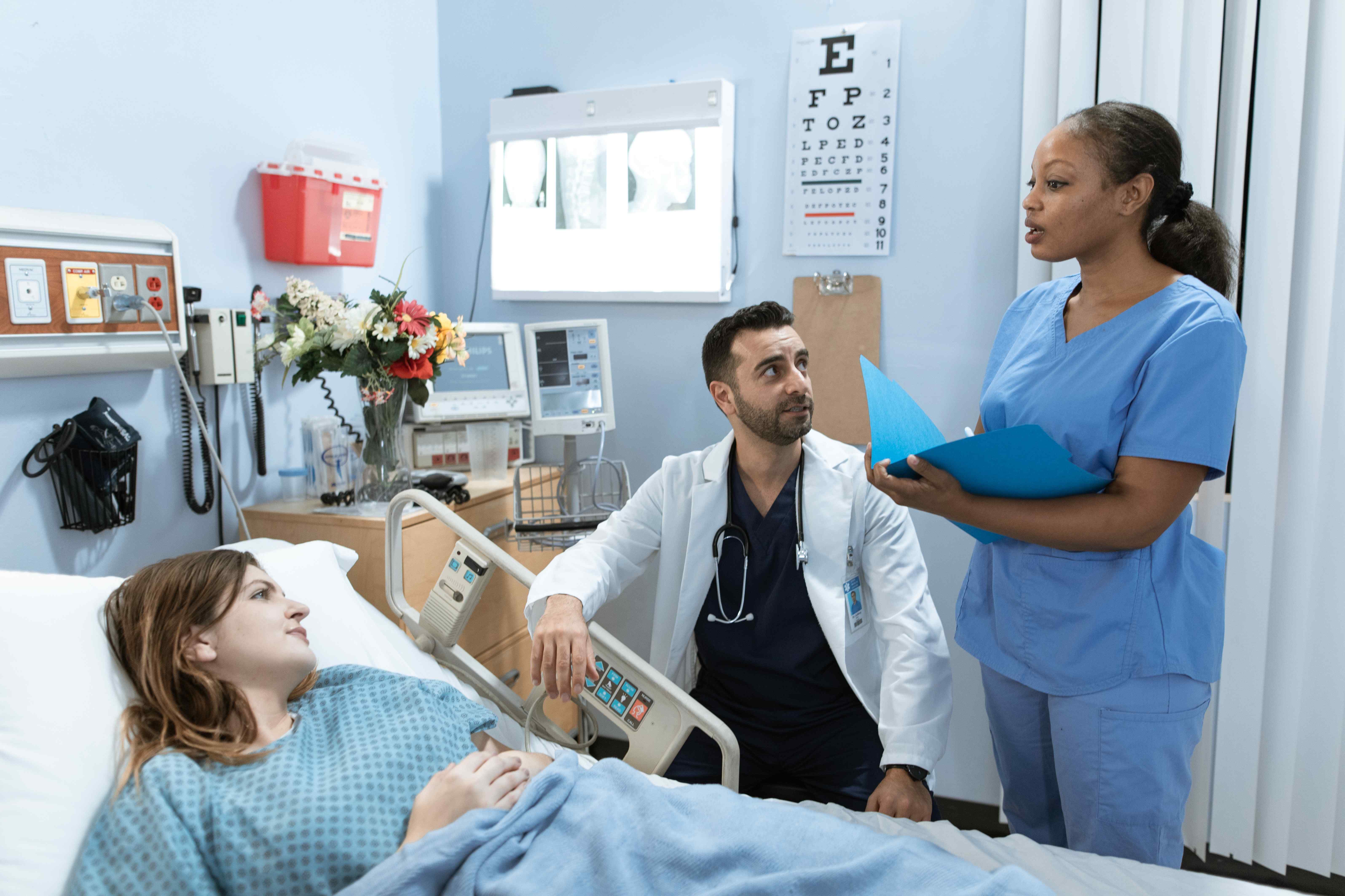 A doctor reviewing his patient's health